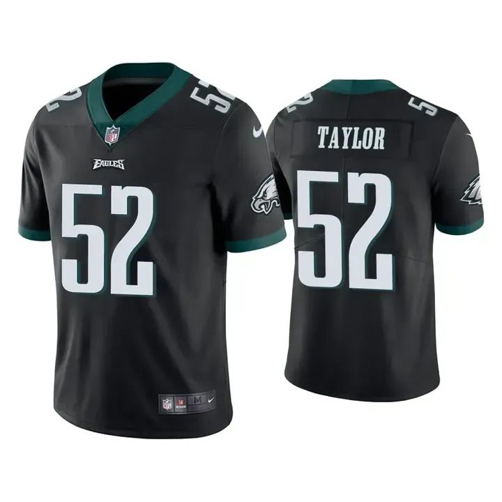 Men Philadelphia Eagles 52 Davion Taylor Nike Black Vapor Limited NFL Jersey